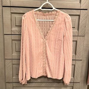 Shein Pink sheer Blouse